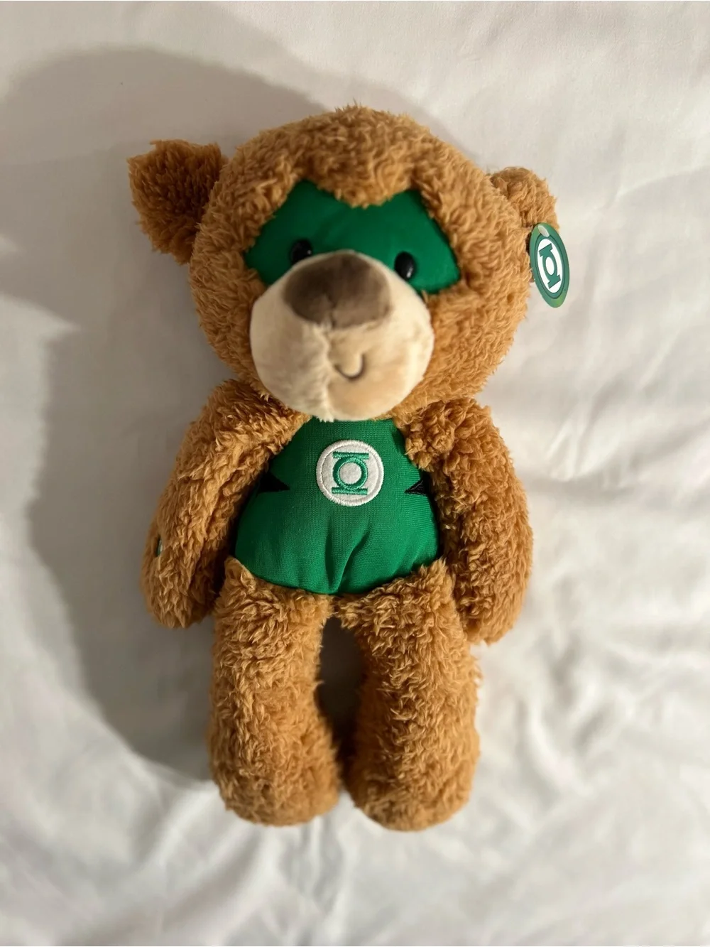 GUND DC Comics Green Lantern Fuzzy Teddy Bear Stuffed Animal Plush, Brown, 14